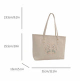 BOLSO Square Embroidered Large Tote Bag