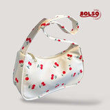 BOLSO Vintage Printed Nylon Baguette Bag