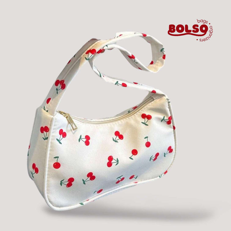 BOLSO Vintage Printed Nylon Baguette Bag