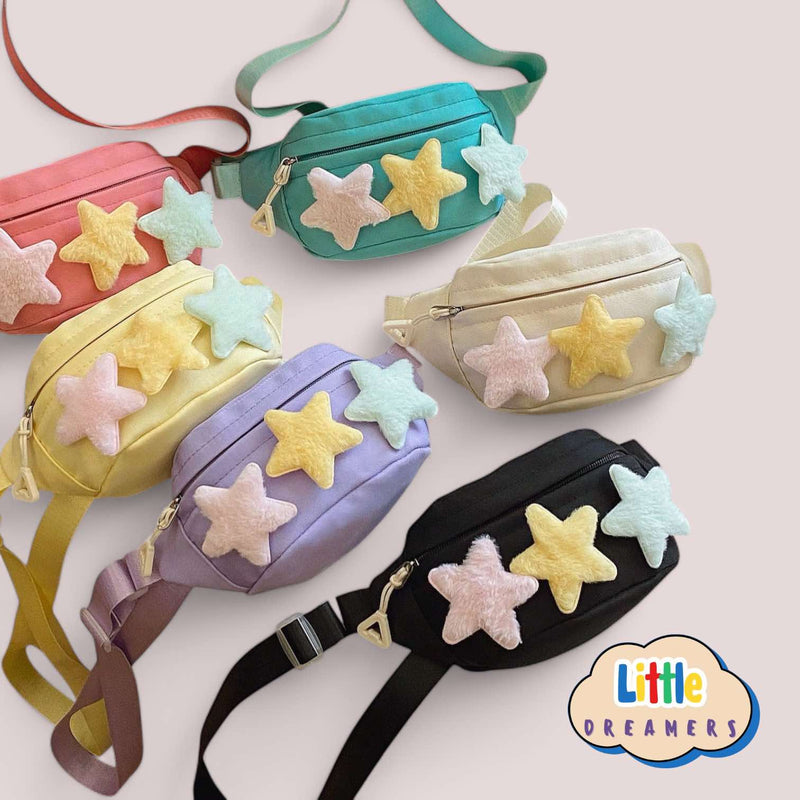 LITTLE DREAMERS Stars Cute Nylon Fanny Pack Crossbody for Kids