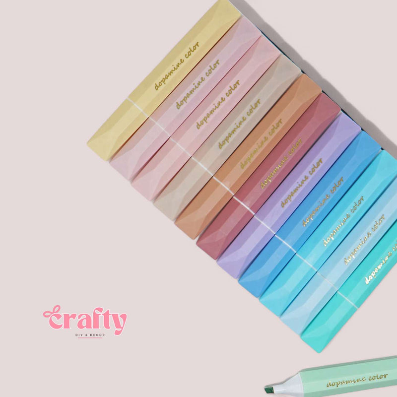 CRAFTY 12pcs Set Dopamine Colors Highlighter Diamond Pen