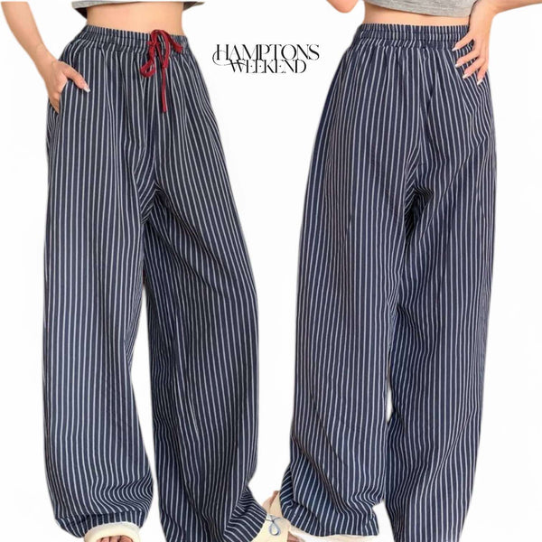 HAMPTONS Weekend Stripes Drawstring Lounge Casual Pants