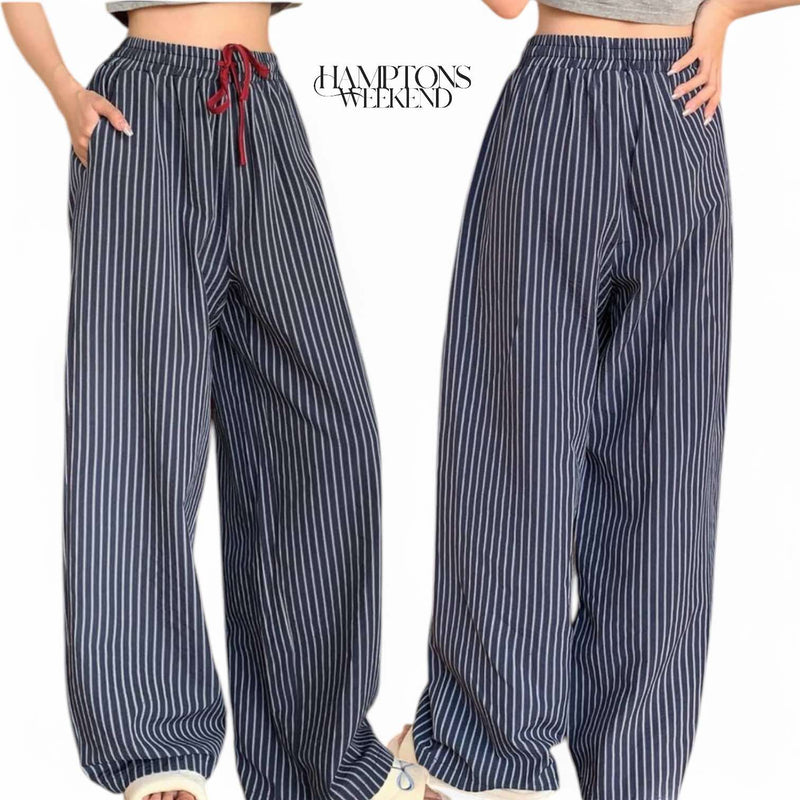 HAMPTONS Weekend Stripes Drawstring Lounge Casual Pants