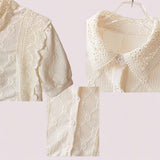 BLUSA Summer Lace Buttondown Collared Barong Inspired Blouse Top