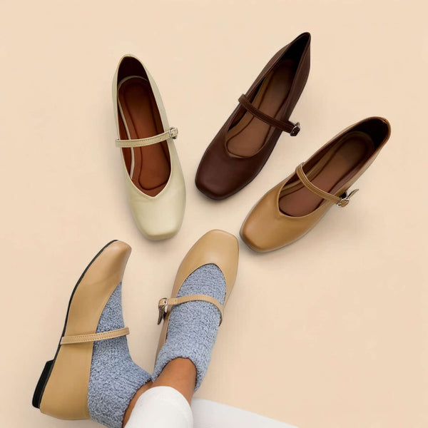 ALICE Vintage Matte Square Toe Mary Janes