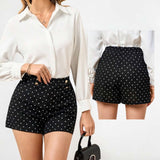 GYPSY Black White Polka Casual Knit Shorts