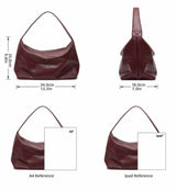 BOLSO Timeless Burgundy Soft Leather Commuters Hobo Bag