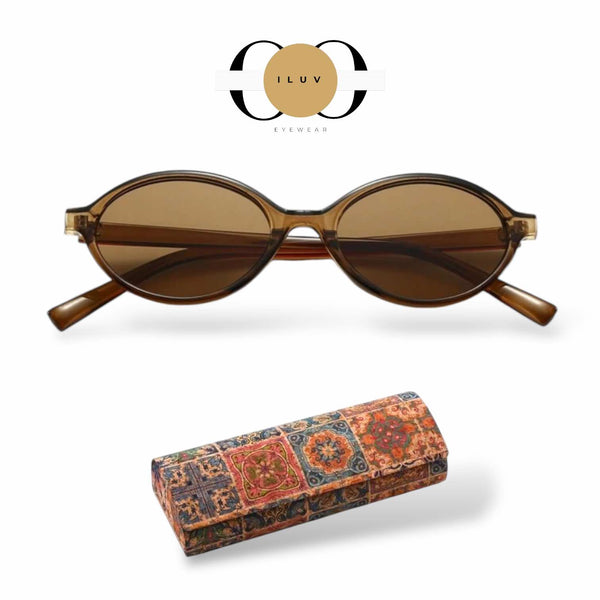 ILUV Vintage Small Frame Fashion Sunglasses with Vintage Case