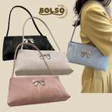 BOLSO Marble with Ribbon Casual Daily Baguette Bag