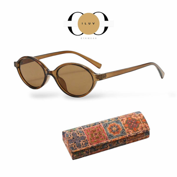 ILUV Vintage Small Frame Fashion Sunglasses with Vintage Case