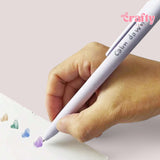 CRAFTY 6pcs Set Morandi Colors Motivation Printed Soft Touch Gel Pen