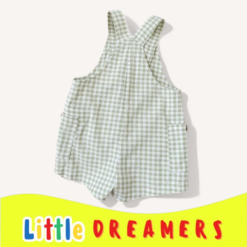 LITTLE DREAMERS Preppy Summer Plaid Romper