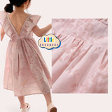 LITTLE DREAMERS Elegant Floral Spring V Back Dress for Girls