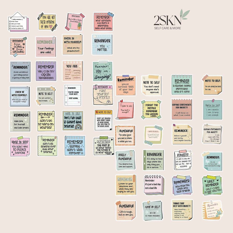 Self Remind Sticker 2SKN 50pcs Self Love Reminder Note Stickers – Indiana Jane MNL