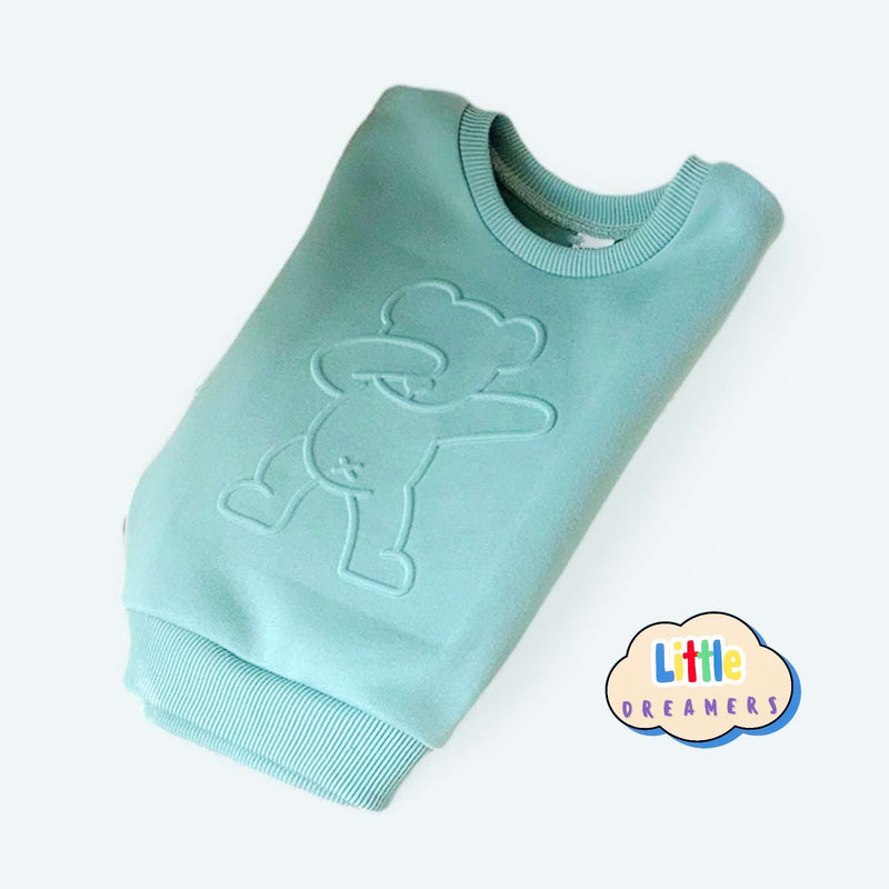 LITTLE DREAMERS Unisex Bear Embossed Cute Pull Over for Kids