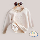 LITTLE DREAMERS Unisex Bear Embossed Cute Pull Over for Kids