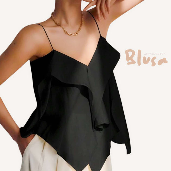 BLUSA Summer Elegant Ruffle Cami Blouse Top