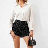 GYPSY Black White Polka Casual Knit Shorts