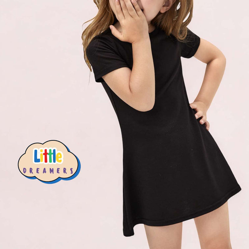 LITTLE DREAMERS Basic Knit Sleeve Everyday Little Black Dress