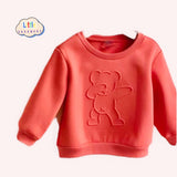 LITTLE DREAMERS Unisex Bear Embossed Cute Pull Over for Kids