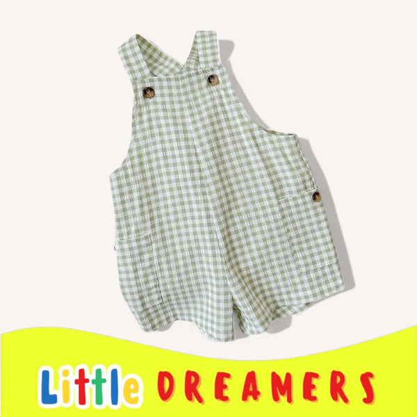 LITTLE DREAMERS Preppy Summer Plaid Romper