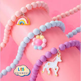 LITTLE DREAMERS 3pc Colorful Bead Necklace with Cute Pendants for Girls