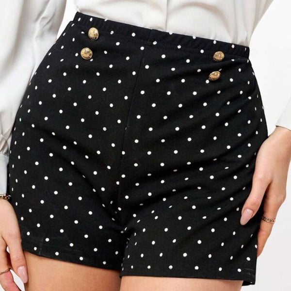 GYPSY Black White Polka Casual Knit Shorts