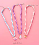 LITTLE DREAMERS 3pc Colorful Bead Necklace with Cute Pendants for Girls