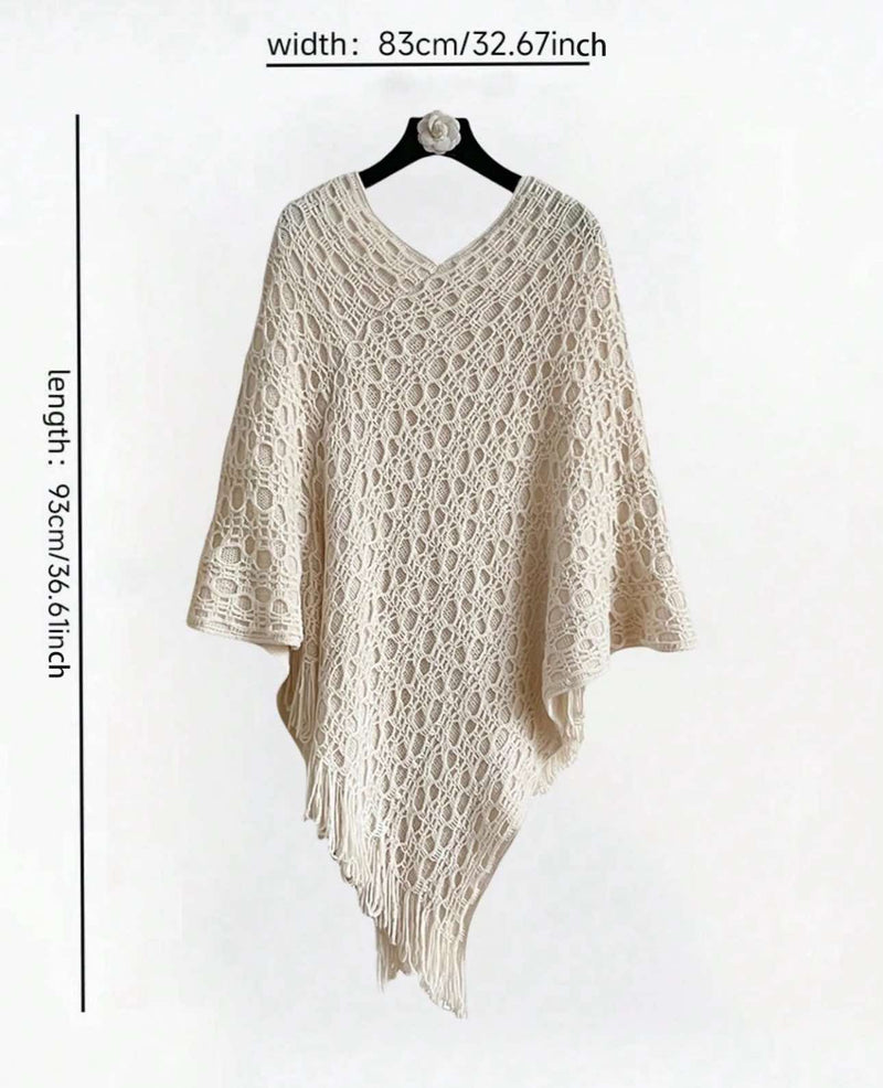 WRAP Warm Vintage Crochet Poncho Cape
