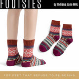 FOOTSIES Warm Chevron Pattern Pair of Crew Socks