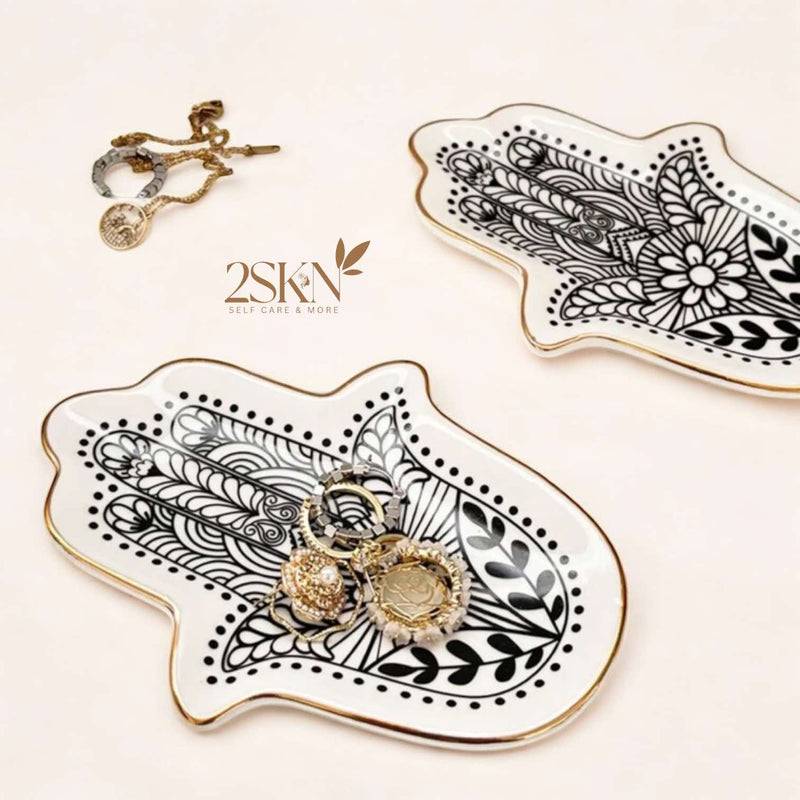 2SKN Miniature Hamsa Ceramic Storage Tray
