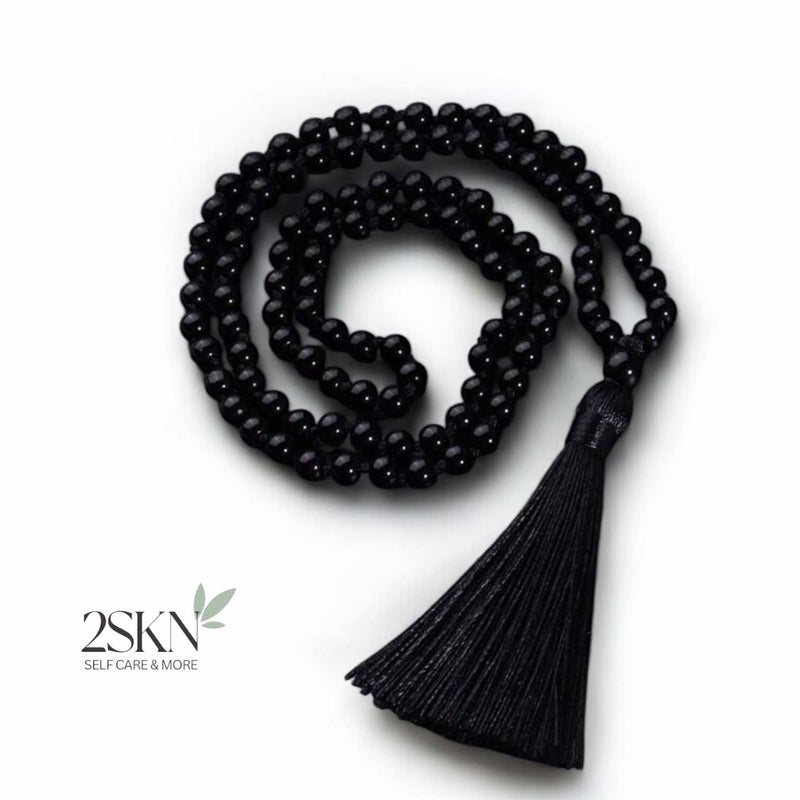 2SKN 108-Bead Mala Necklace for Meditation, Yoga, Mindfulness – Natural Crystal Healing Stones (Blessed Option)