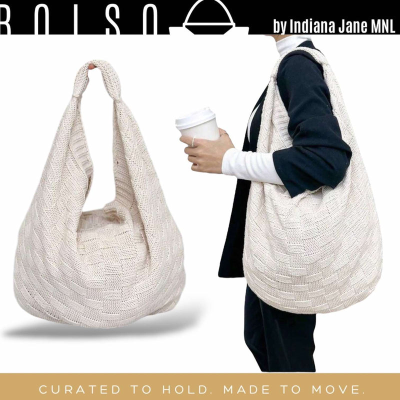 BOLSO LOOM Knitted Hobo Tote Bag