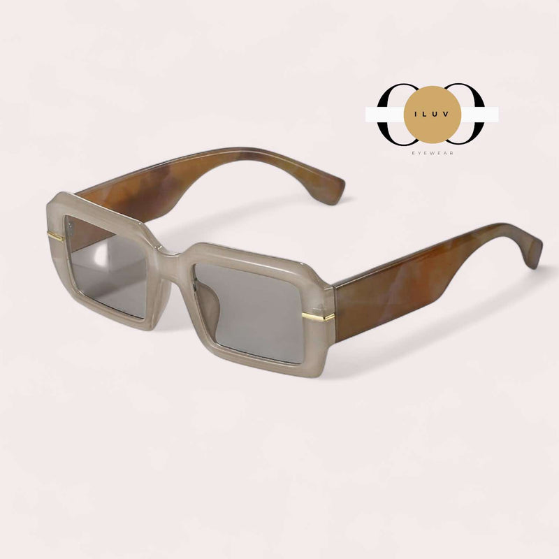 ILUV Marble Vintage Rectangle Frame Fashion Sunglasses