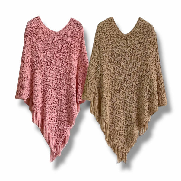 WRAP Warm Vintage Crochet Poncho Cape