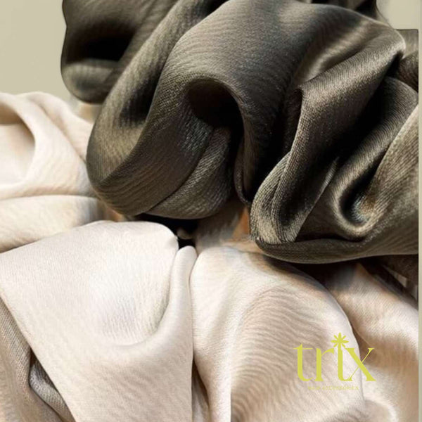 TRIX 2pc Large Satin Scrunchie Set Hair Tie