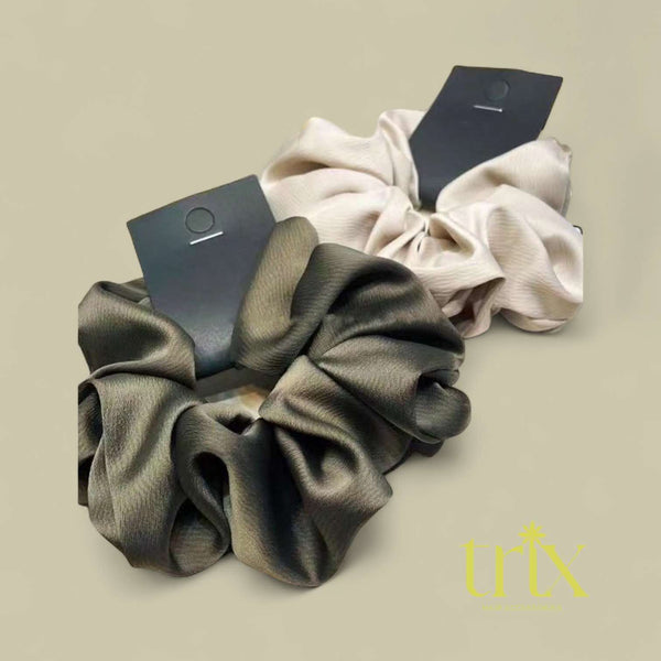 TRIX 2pc Large Satin Scrunchie Set Hair Tie