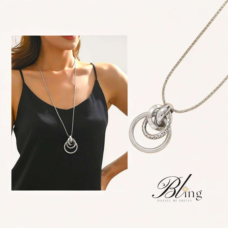 BLING Rings Pendant Vintage Metal Long Necklace