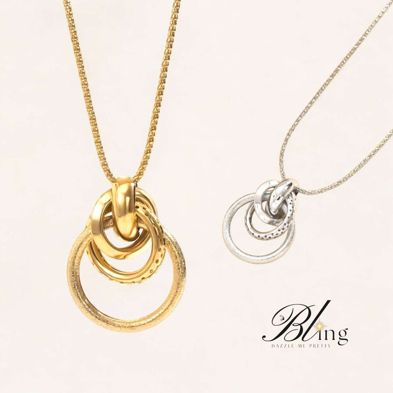 BLING Rings Pendant Vintage Metal Long Necklace