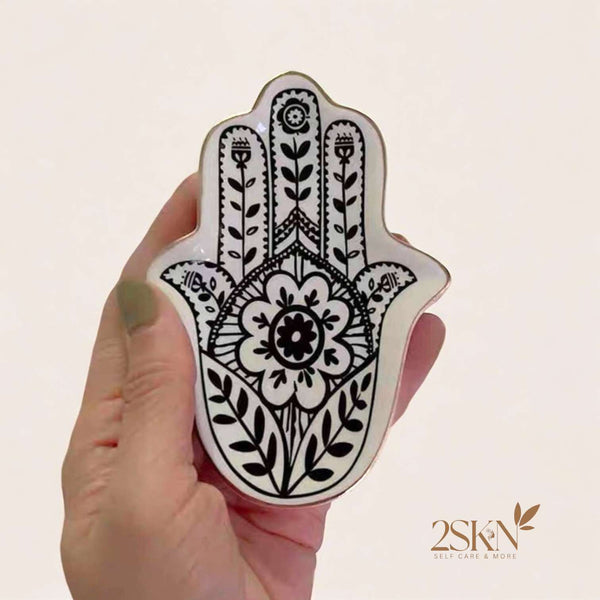 2SKN Miniature Hamsa Ceramic Storage Tray