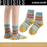 FOOTSIES Warm Chevron Pattern Pair of Crew Socks