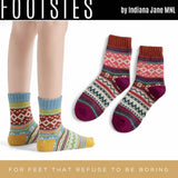 FOOTSIES Warm Chevron Pattern Pair of Crew Socks