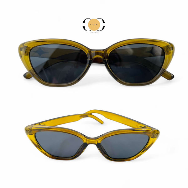 ILUV Olive Cat Eye Sunglasses – Edgy Retro Frame | Women’s Fashion Eyewear