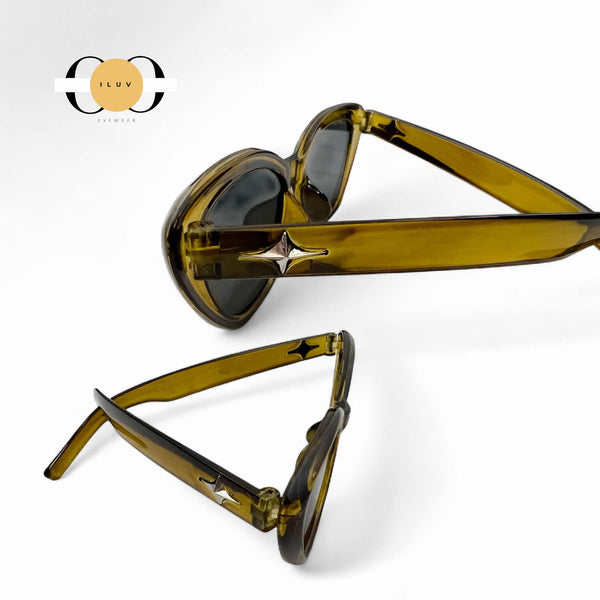 ILUV Olive Cat Eye Sunglasses – Edgy Retro Frame | Women’s Fashion Eyewear