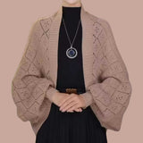 WRAP Pointelle Knitted Bolero Cardigan
