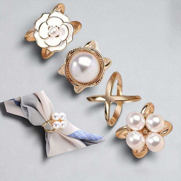 BLING 3/4pcs Elegant Scarf Ring Set