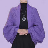 WRAP Pointelle Knitted Bolero Cardigan