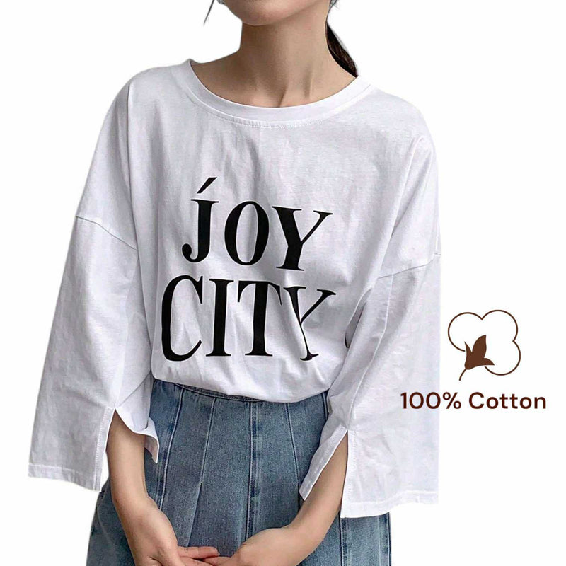 BLK Oversized Graphic Tee – 100% Cotton Boxy Fit Shirt for Women