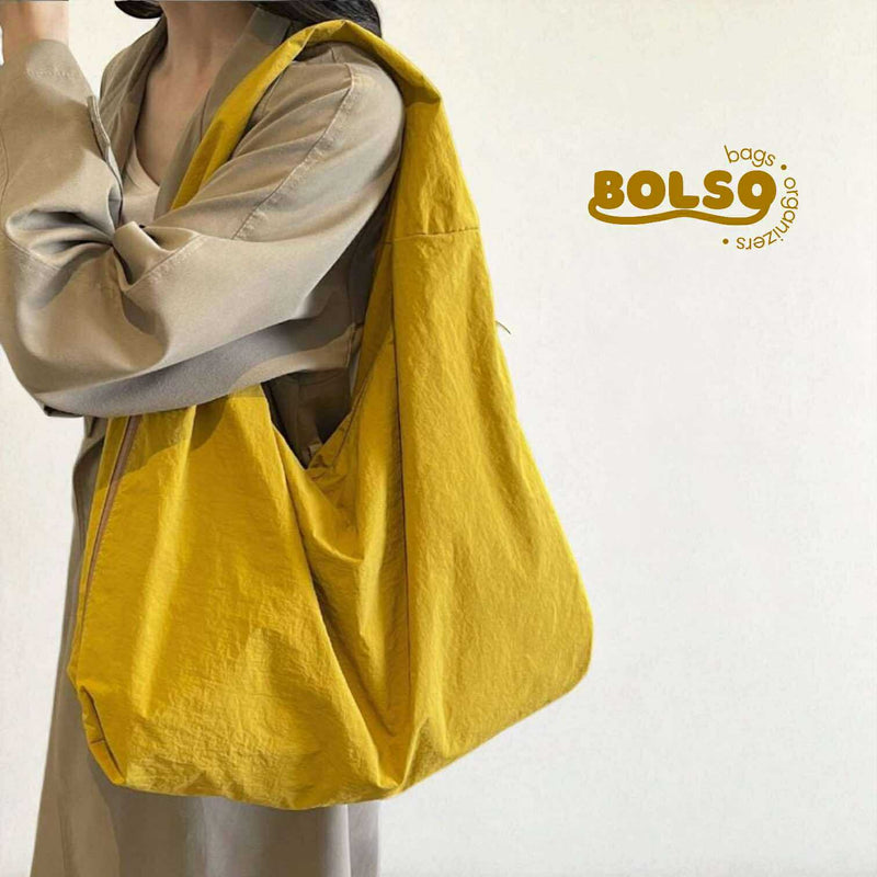 BOLSO Large Macaroon Water Resistant Canvas Commuters Tote Bag