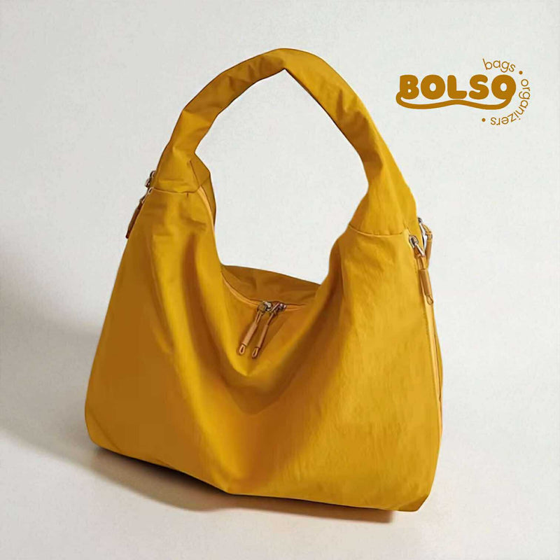 BOLSO Large Macaroon Water Resistant Canvas Commuters Tote Bag